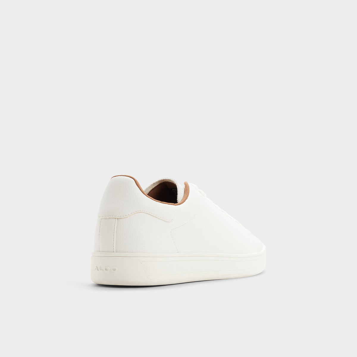 Three-quarter angle of White Grit Low top sneaker's back side