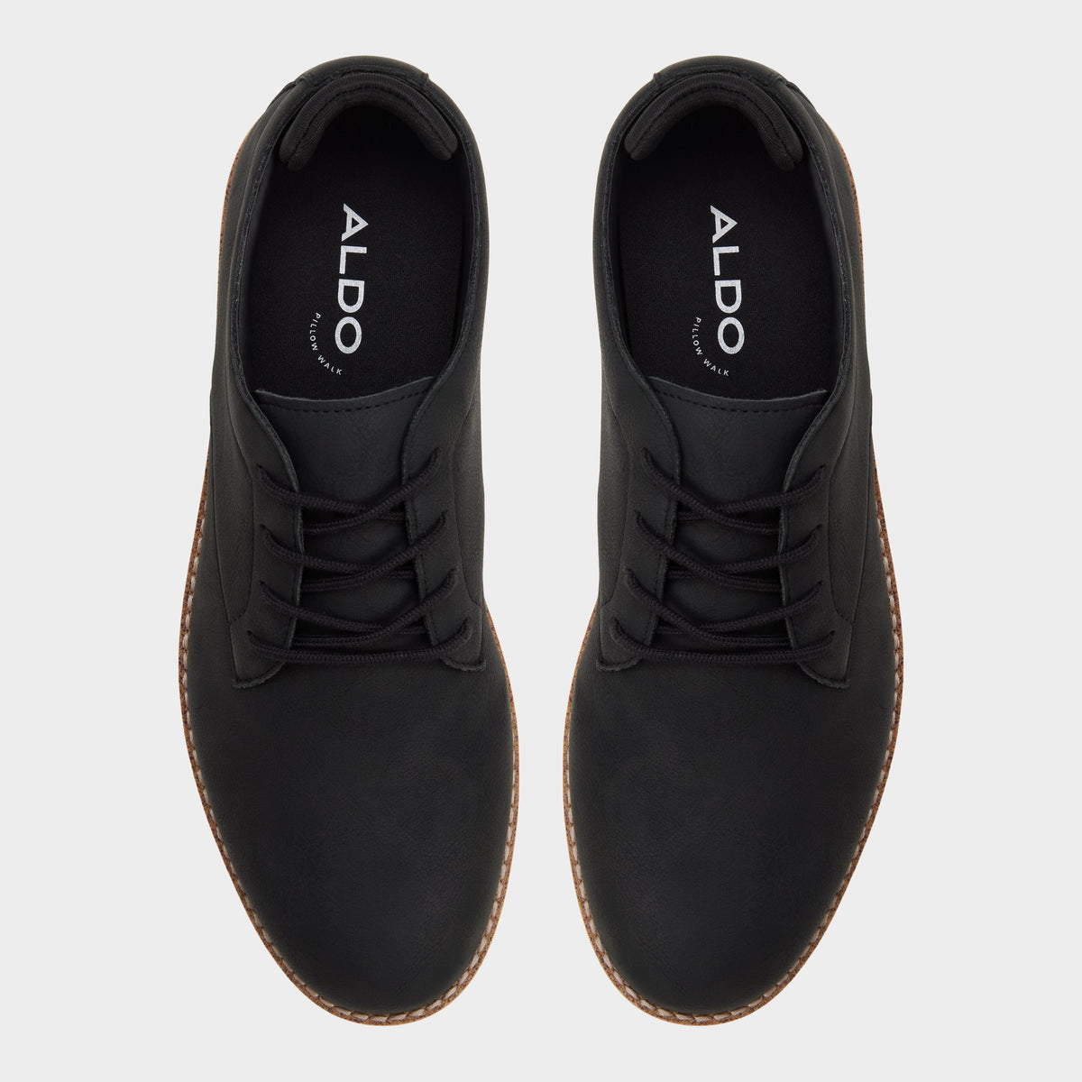Top-down view of the Black Pedro Oxford shoe