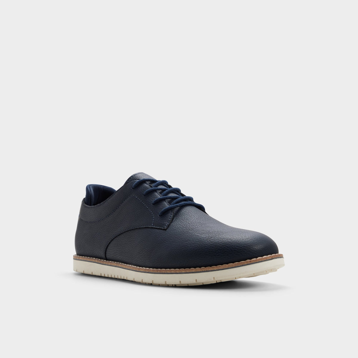 Three-quarter angle of Navy Pedro Oxford shoe's front side
