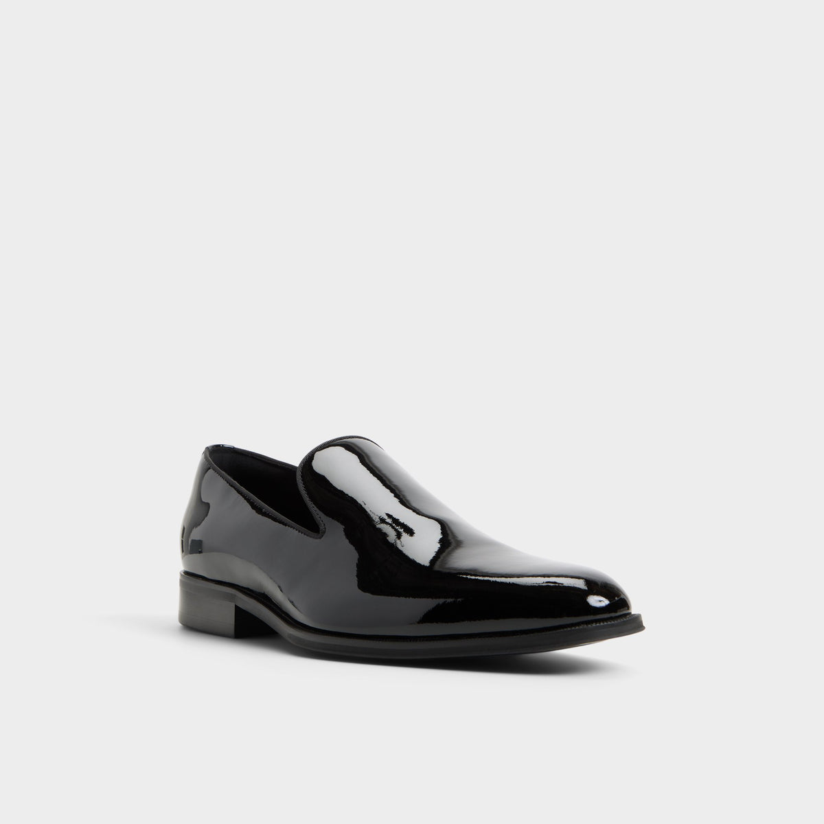 Three-quarter angle of Black Jarred Loafer's front side