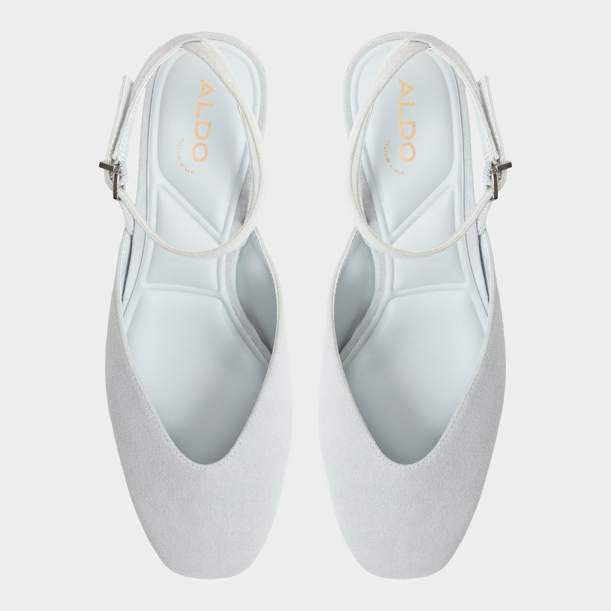 Top-down view of the Other blue Elianie Strappy heeled shoe