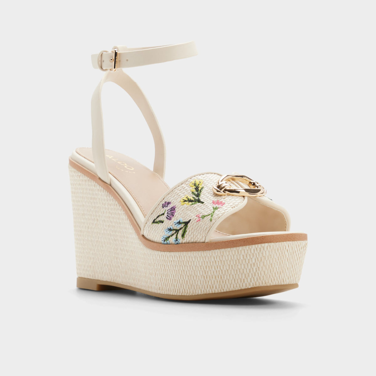 Three-quarter angle of Multi Carrabririel Wedge sandal's front side