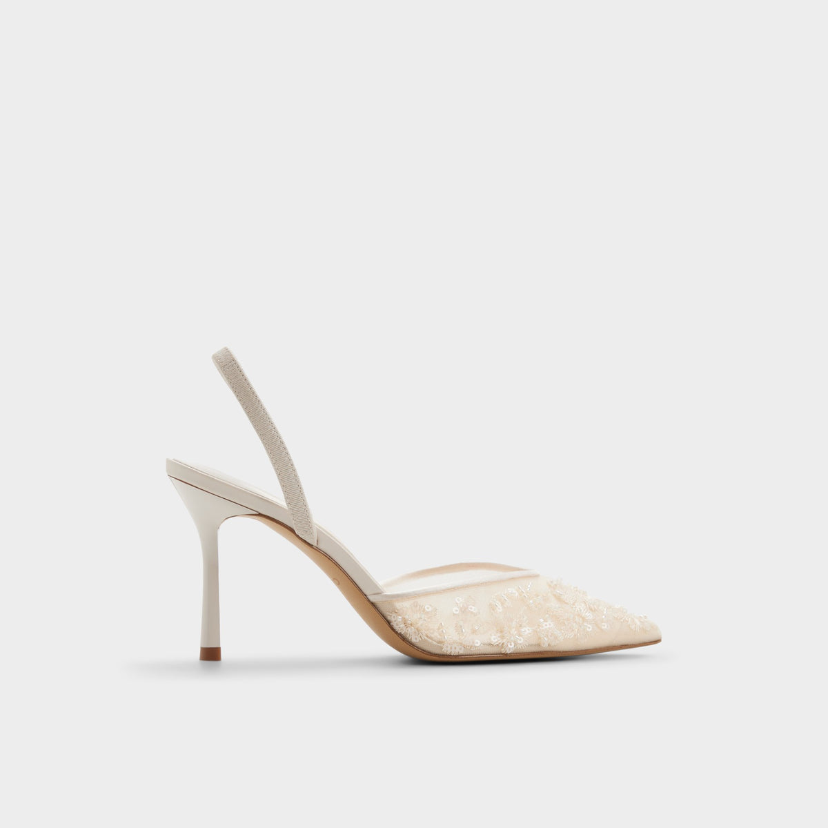 Main View of Cream Carollina Slingback high heel for Womens