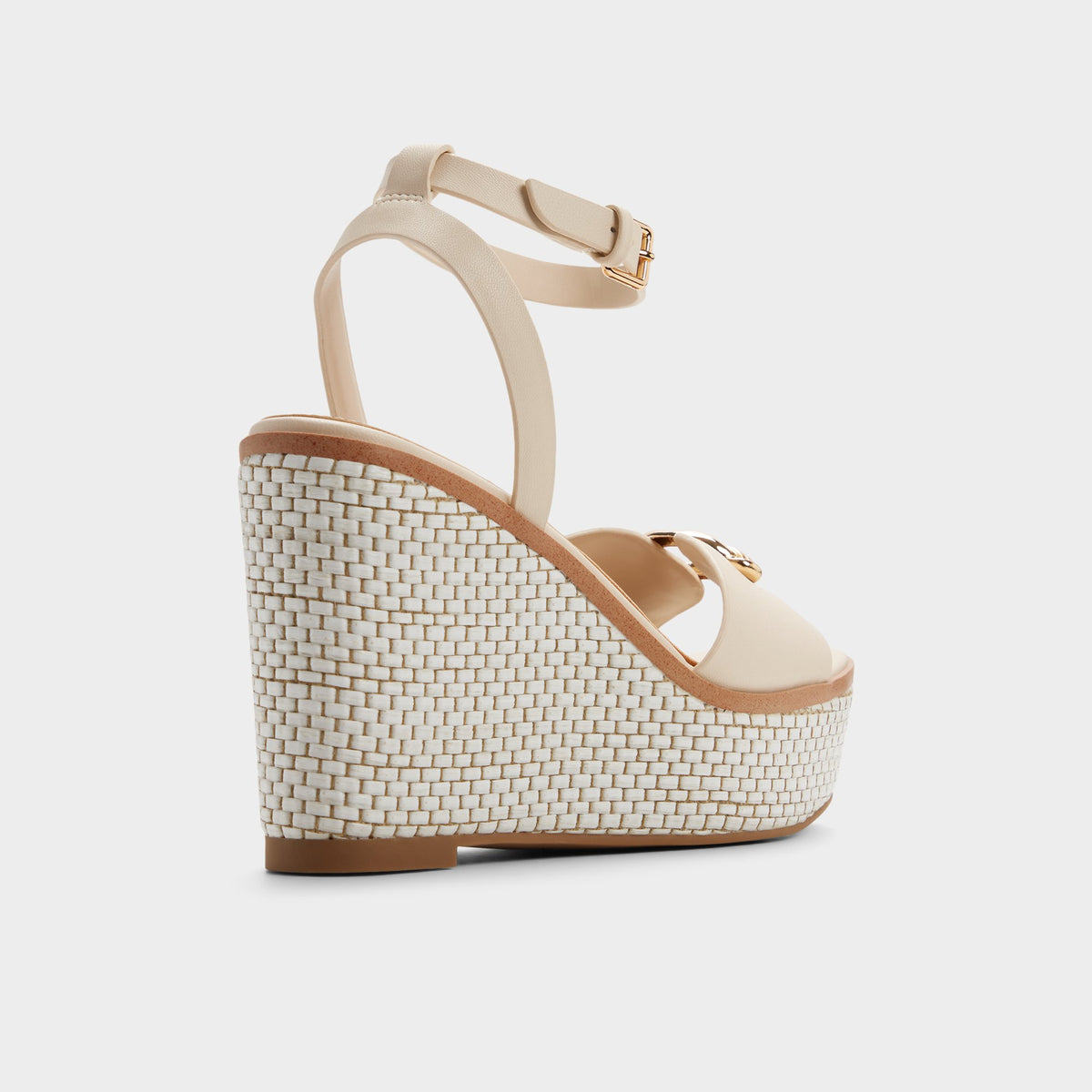 Three-quarter angle of Other white Carrabririel Wedge sandal's back side