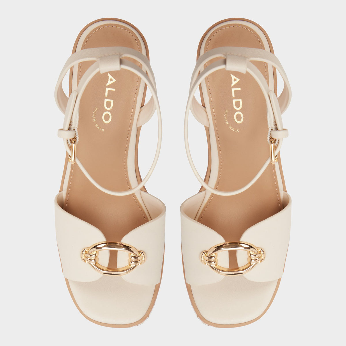 Top-down view of the Other white Carrabririel Wedge sandal