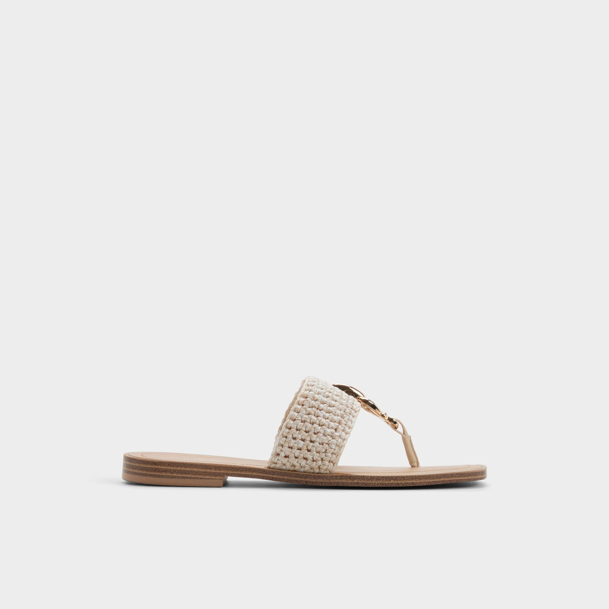 Vue principale de Beige Madaline Sandale à bride en T pour Femmes