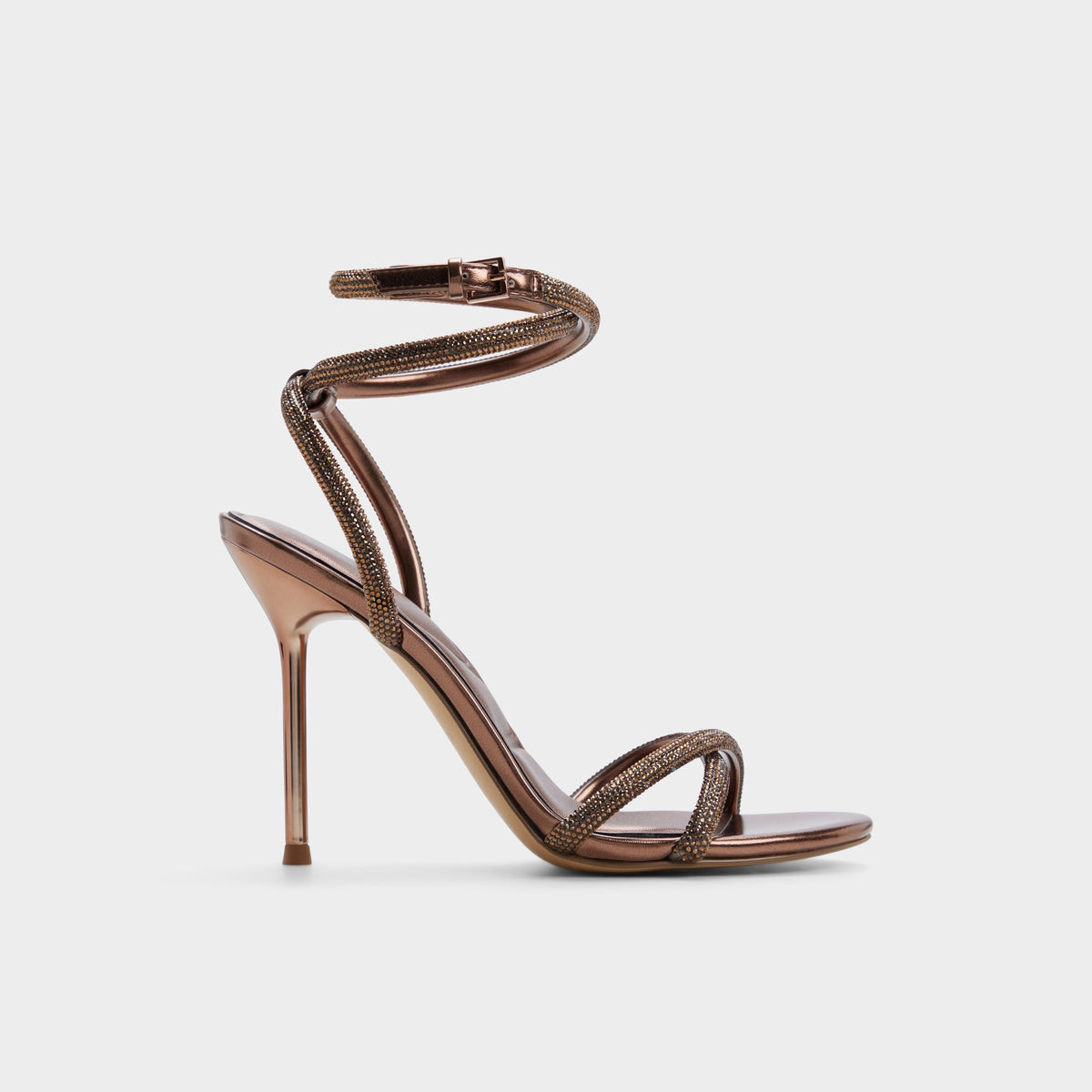 Main View of Bronze Manaelden Strappy heeled sandal for Womens