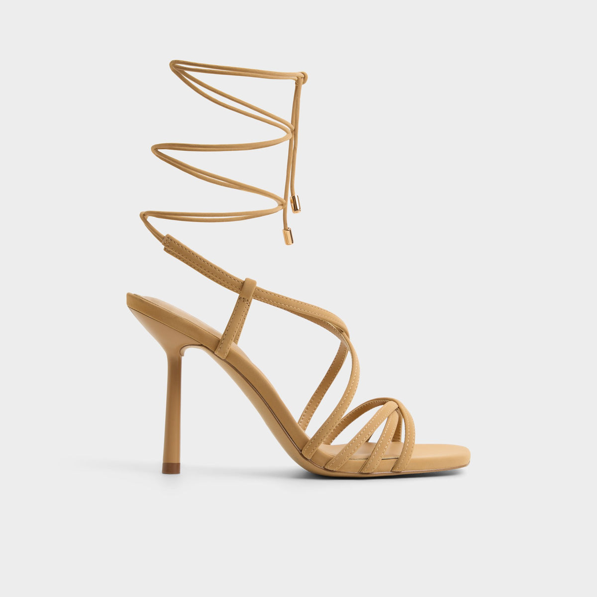 Main View of Beige Talyia Strappy heeled sandal for Womens