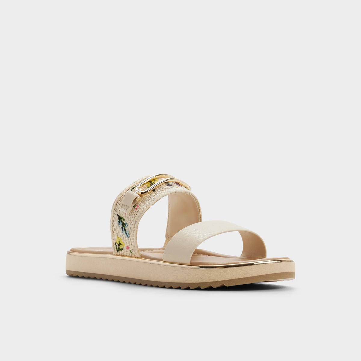 Three-quarter angle of Multi Lagoon Slide sandal's front side