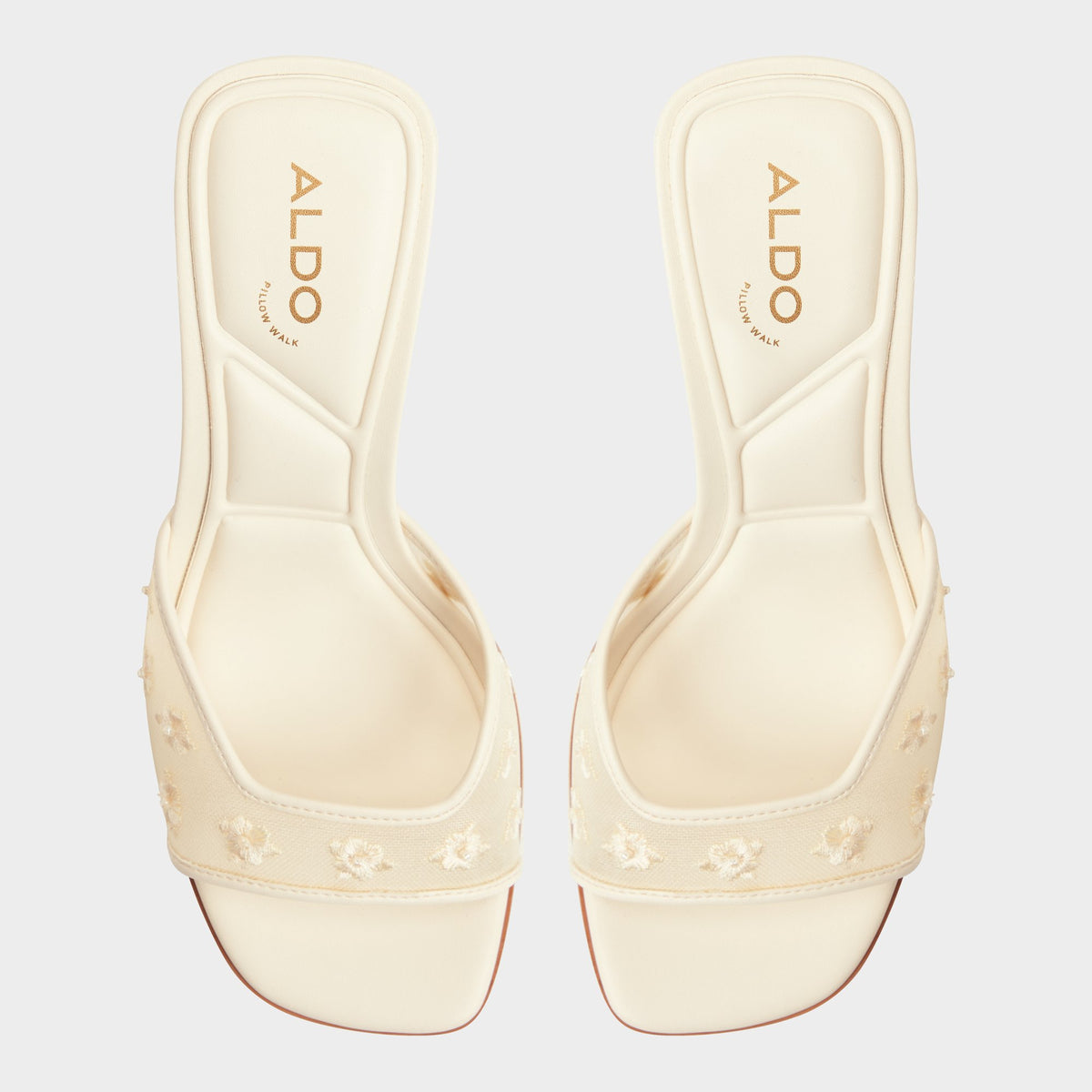 Top-down view of the Other white Lisarae Heeled mule