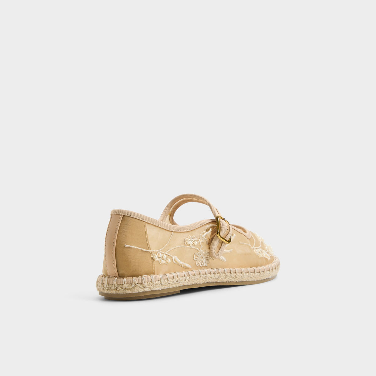 Three-quarter angle of Beige Alisse Ballet flat's back side