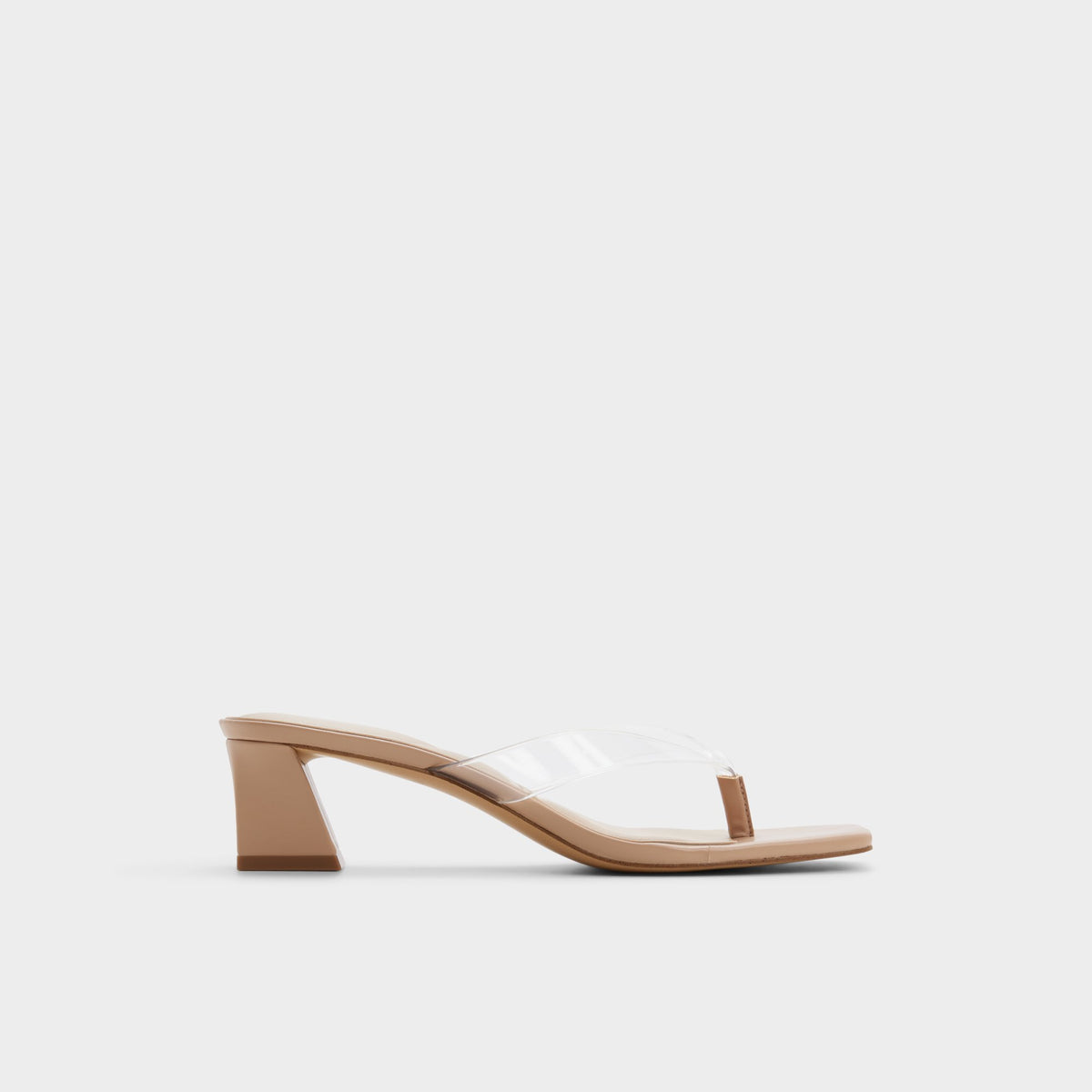 Main View of Beige Hazie Block heeled thong sandal for Womens