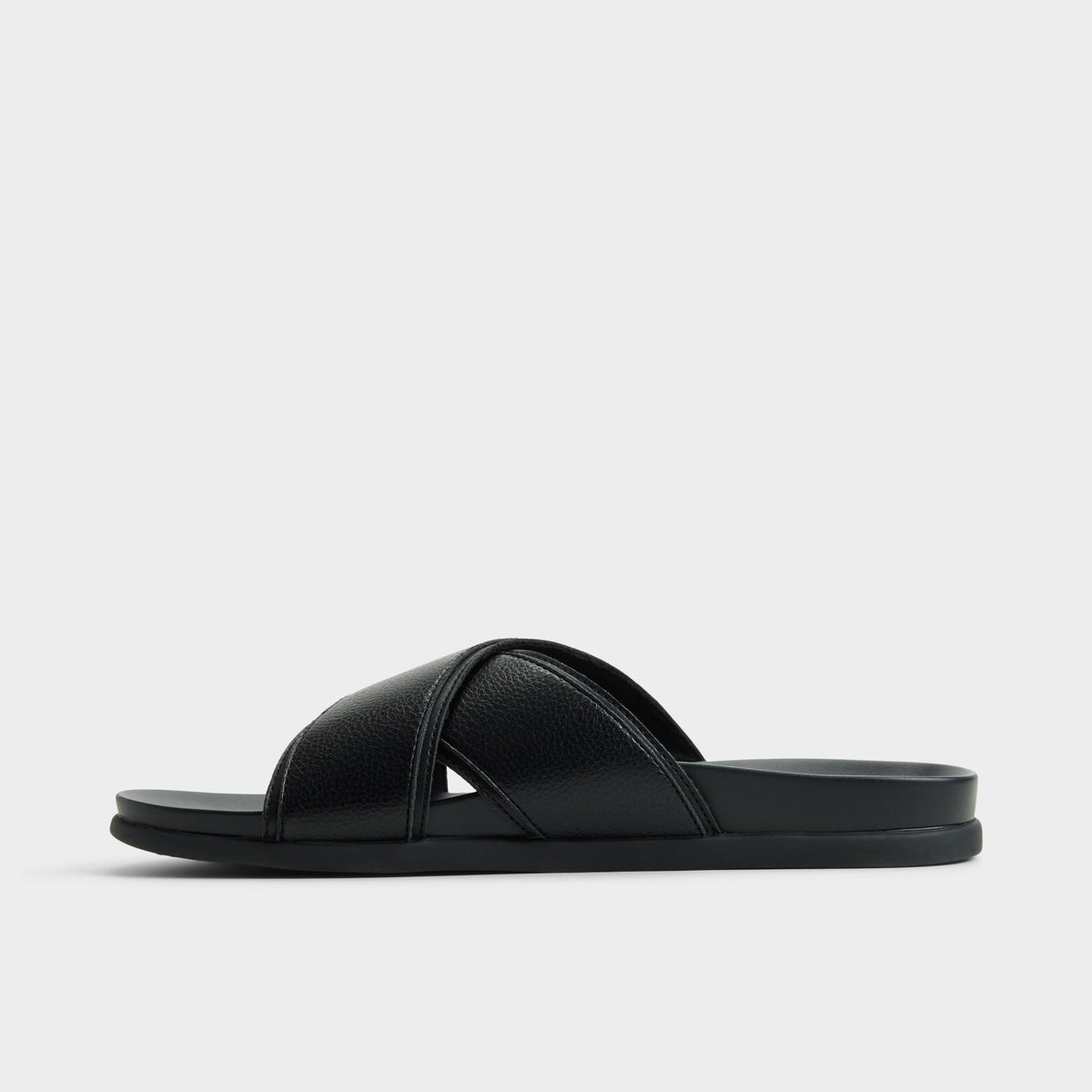 Side view of Black Valdez Slide sandal