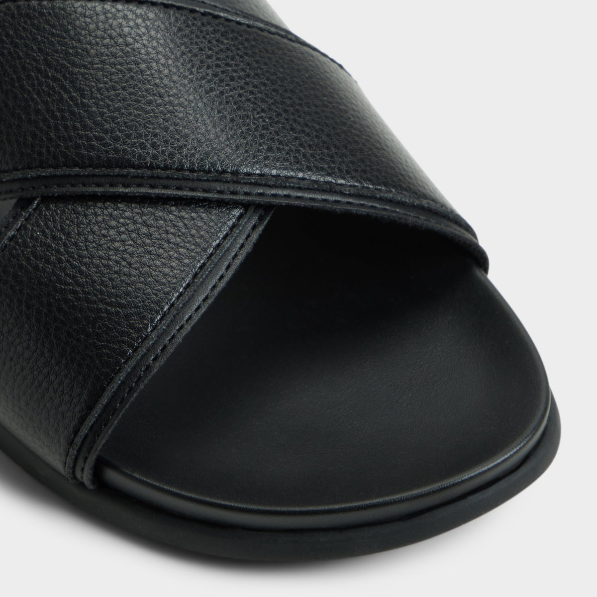 Close-up of the Black Valdez Slide sandal