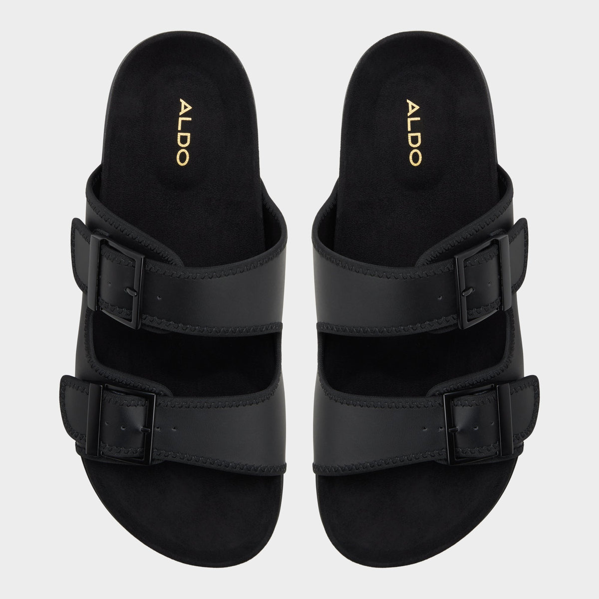 Top-down view of the Open black Sunnyside Slide sandal