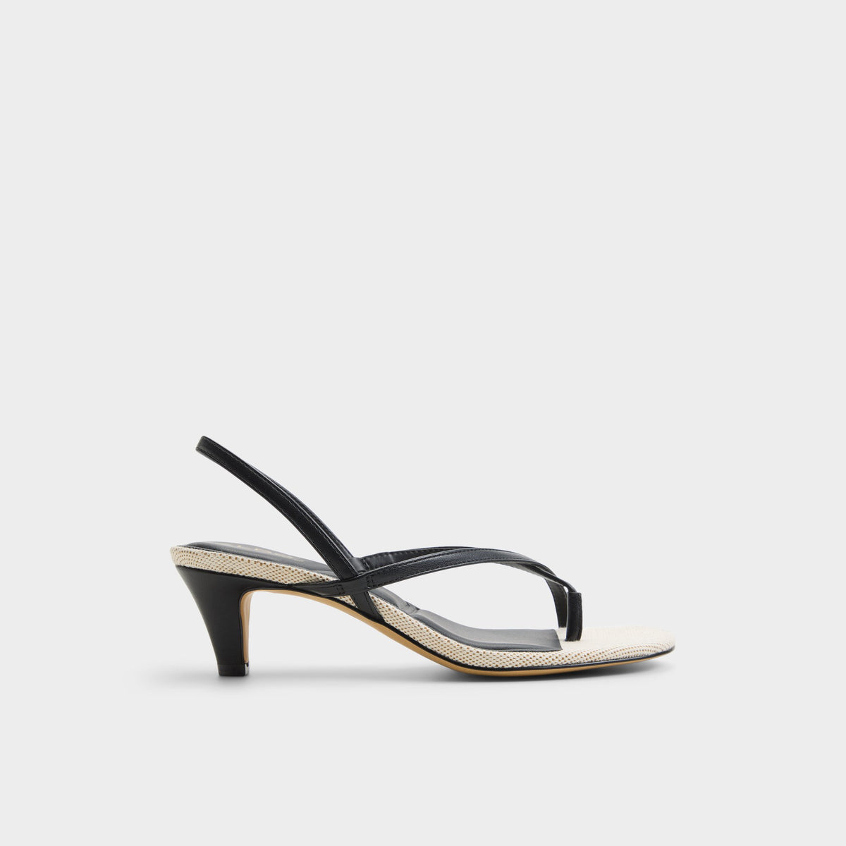 Main View of Black combo Lioria Slingback kitten heel sandal for Womens