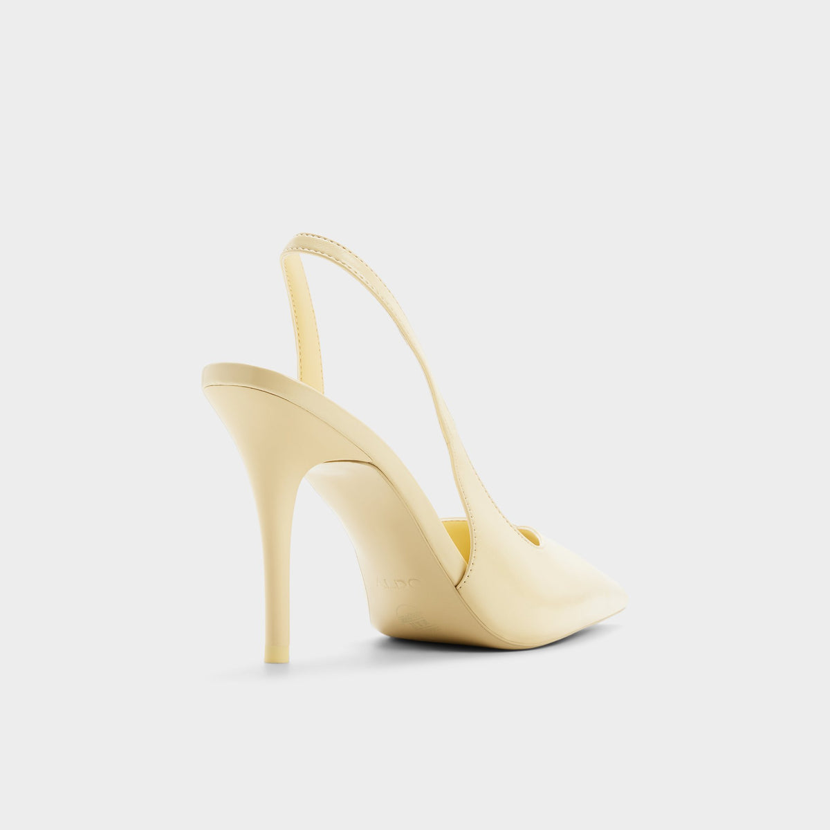 Three-quarter angle of Light yellow Amilie Slingback heel's back side