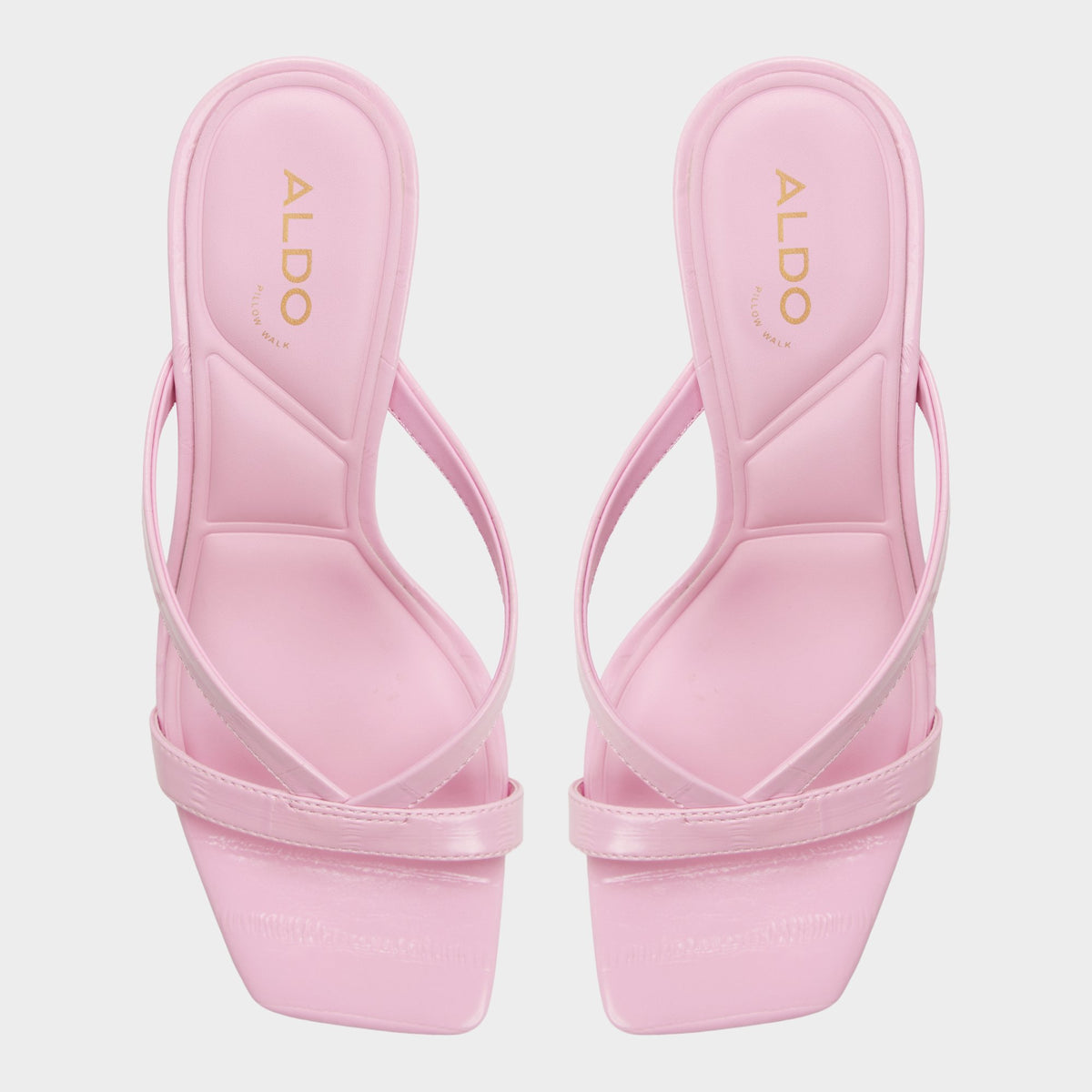 Top-down view of the Medium pink Enalen Heeled mule