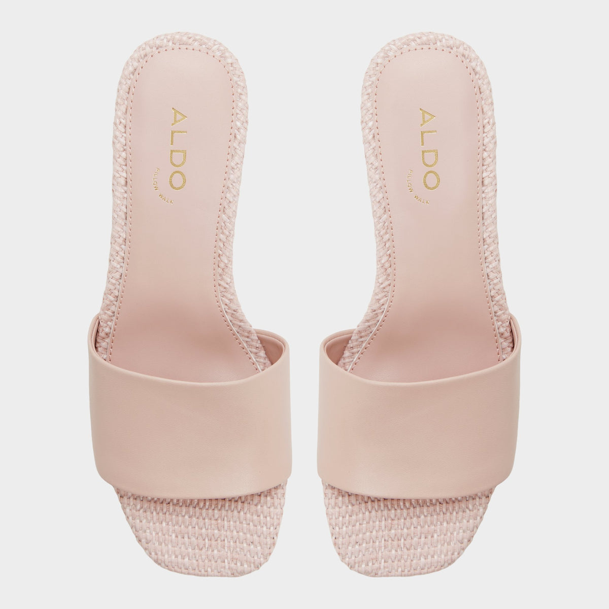 Top-down view of the Other pink Claudina Heeled mule