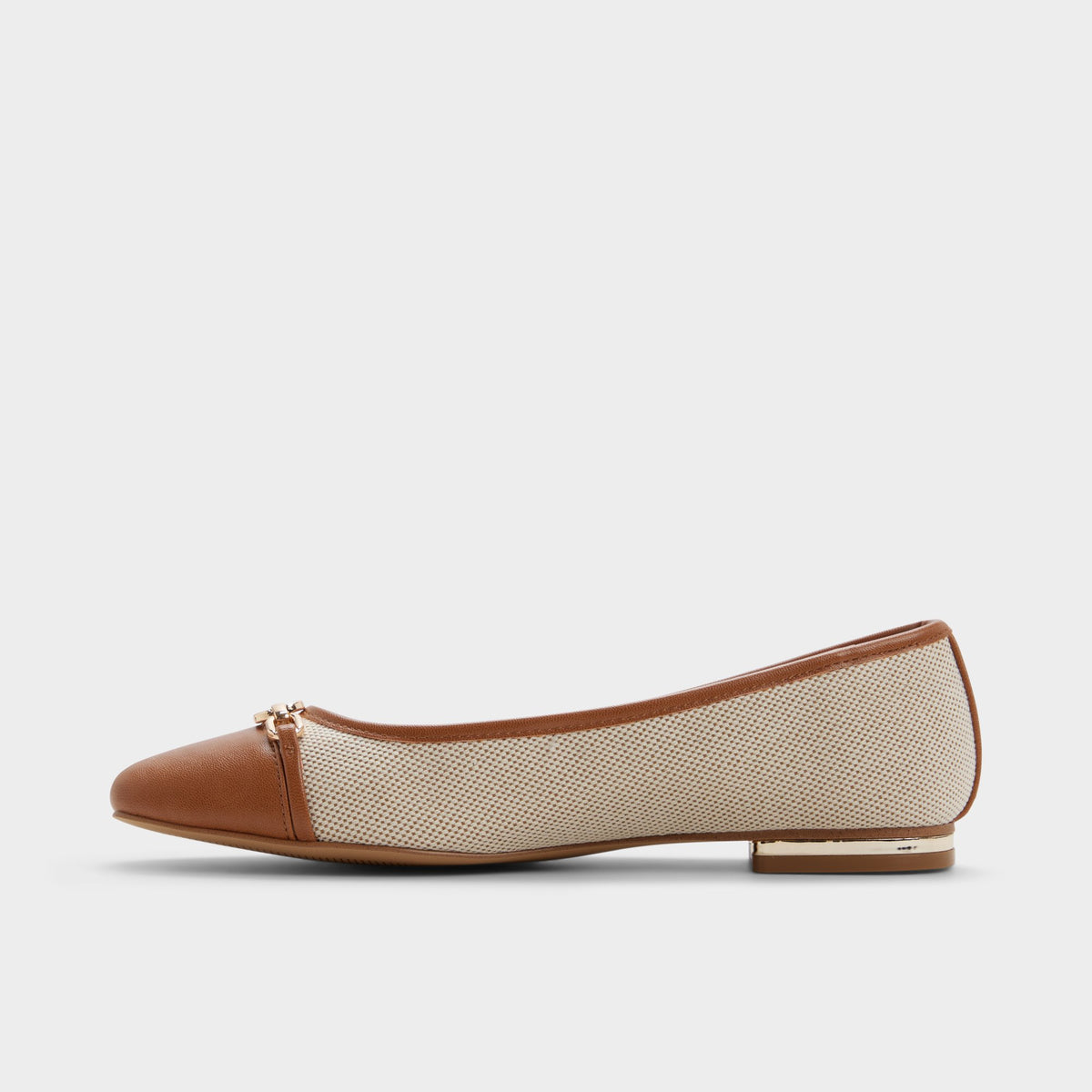 Side view of Natural Krishelle Ballet flat