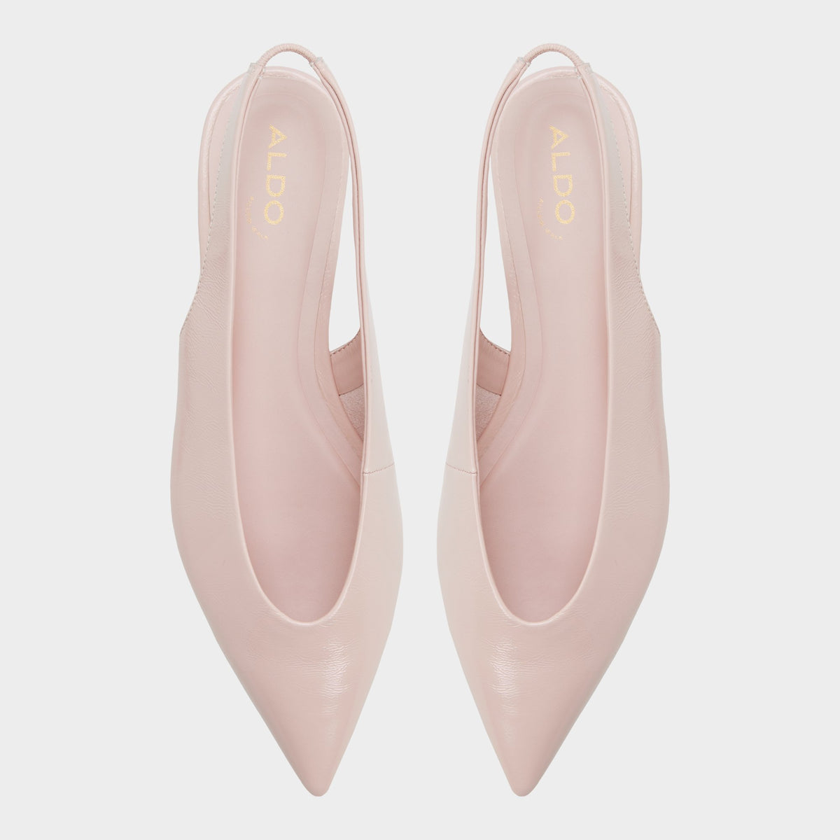Top-down view of the Other pink Deniven Slingback ballerina