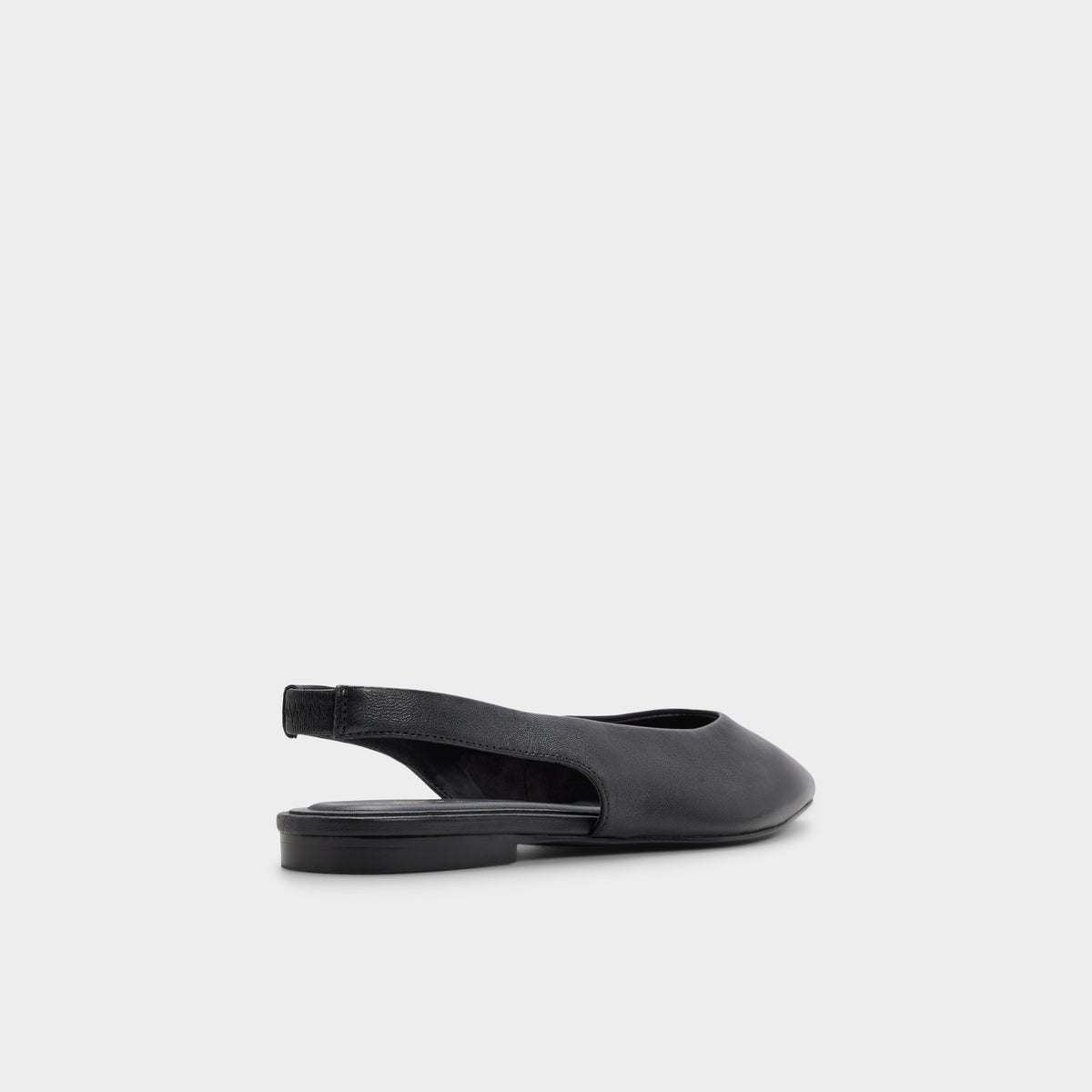 Three-quarter angle of Black Deniven Slingback ballerina's back side