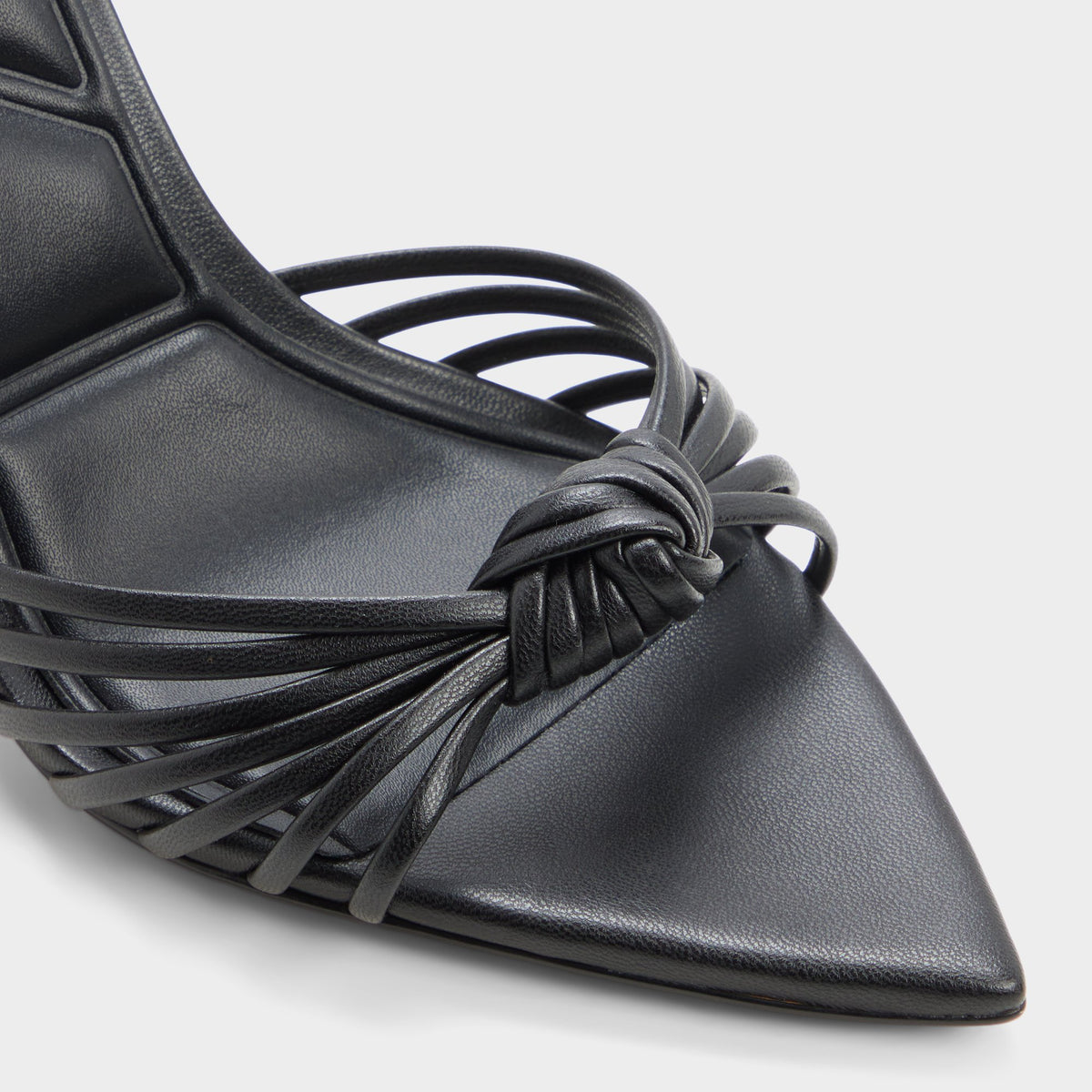 Close-up of the Black Moralie Heeled mule