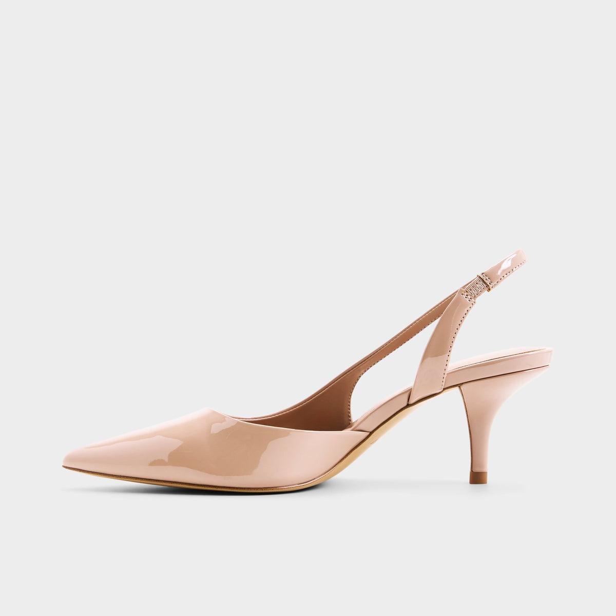 Side view of Medium beige Stessylowsling Slingback kitten heel