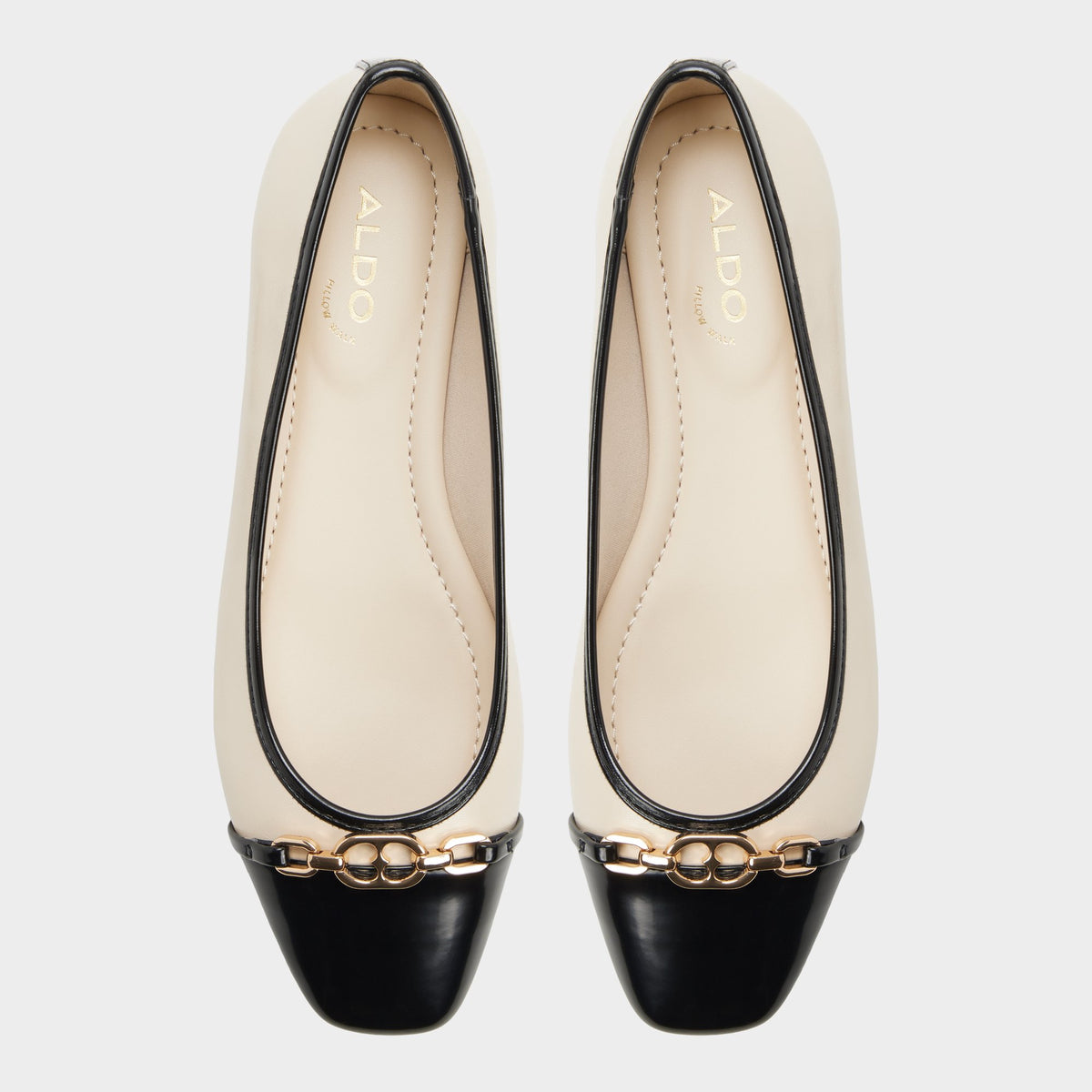 Top-down view of the Cream Krishelle Ballet flat