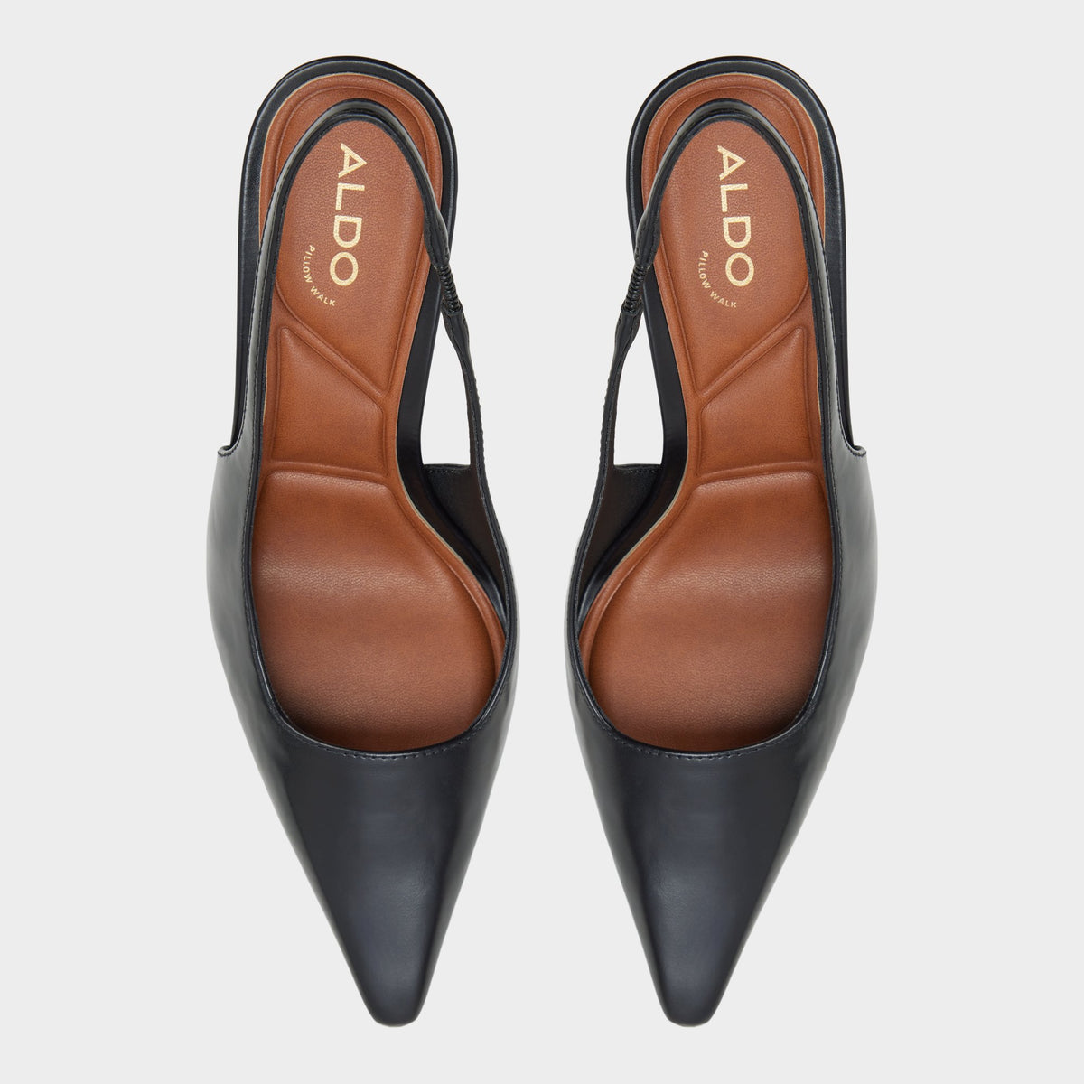 Top-down view of the Black Zailah Slingback high heel