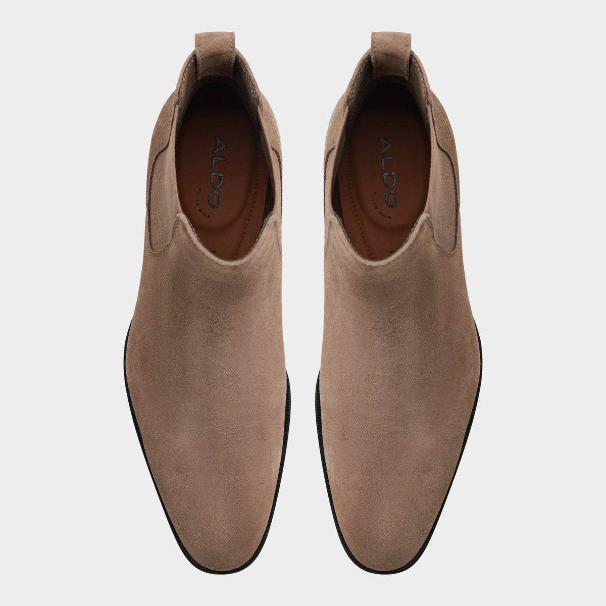 Top-down view of the Taupe Caspen Chelsea boot
