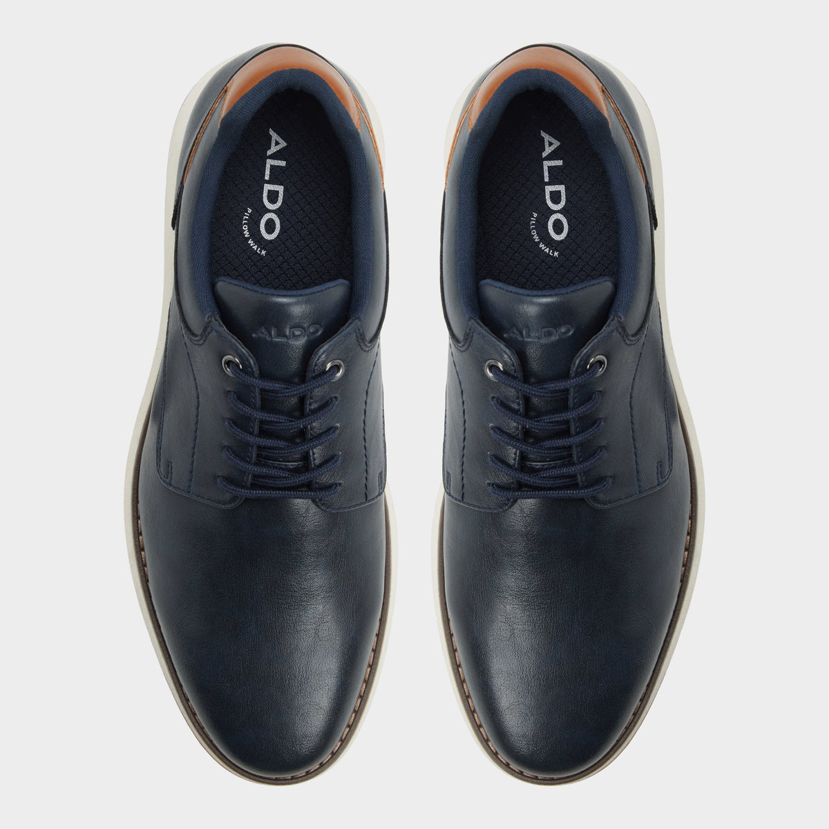 Top-down view of the Navy Kaplan Oxford shoe
