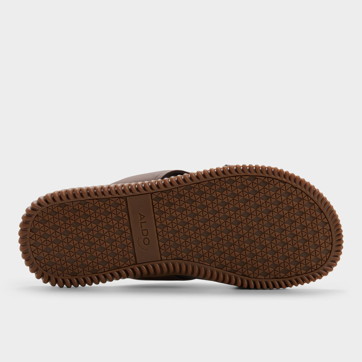View of Brown Valmar Slide sandal's sole