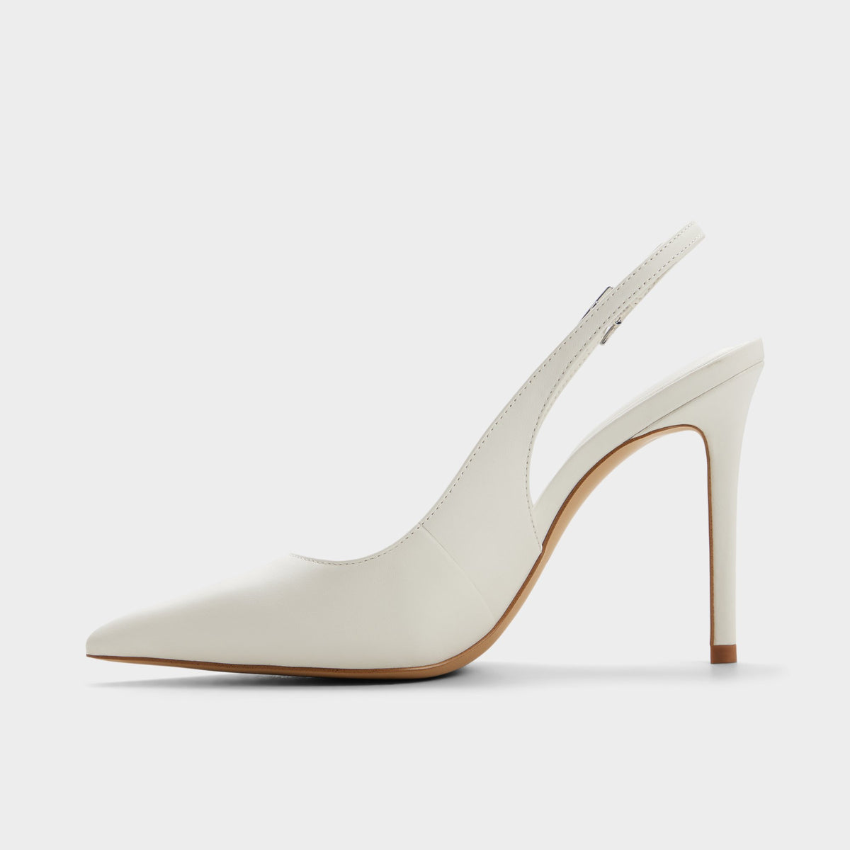 Side view of White/bone Stessysling2.0 Slingback high heel