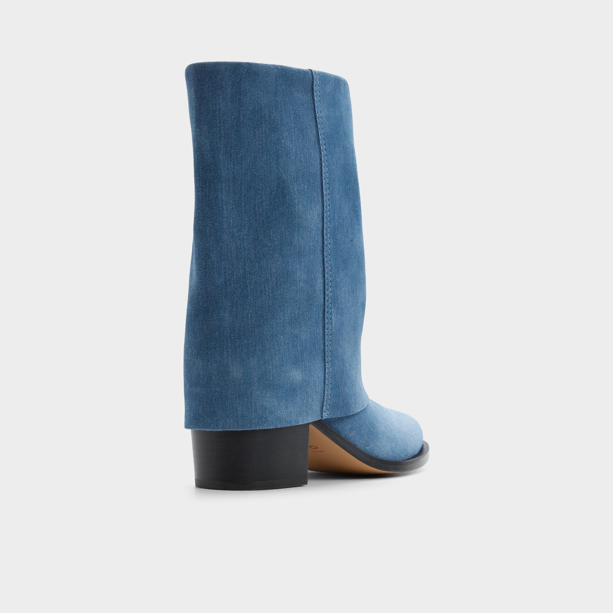 Three-quarter angle of Navy Nolya Ankle boot's back side