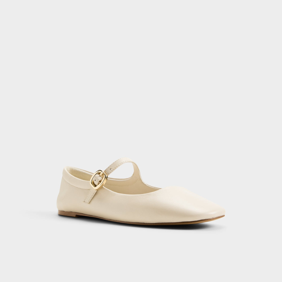 Three-quarter angle of Other white Maryjenna Ballet flat's front side