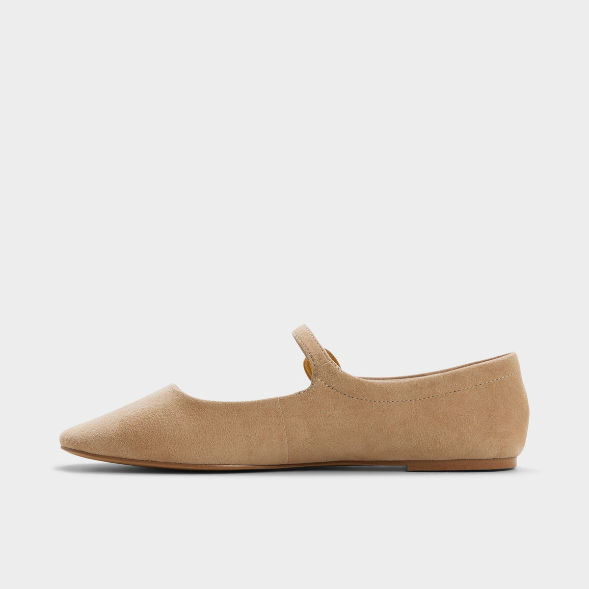 Side view of Beige Maryjenna Ballet flat