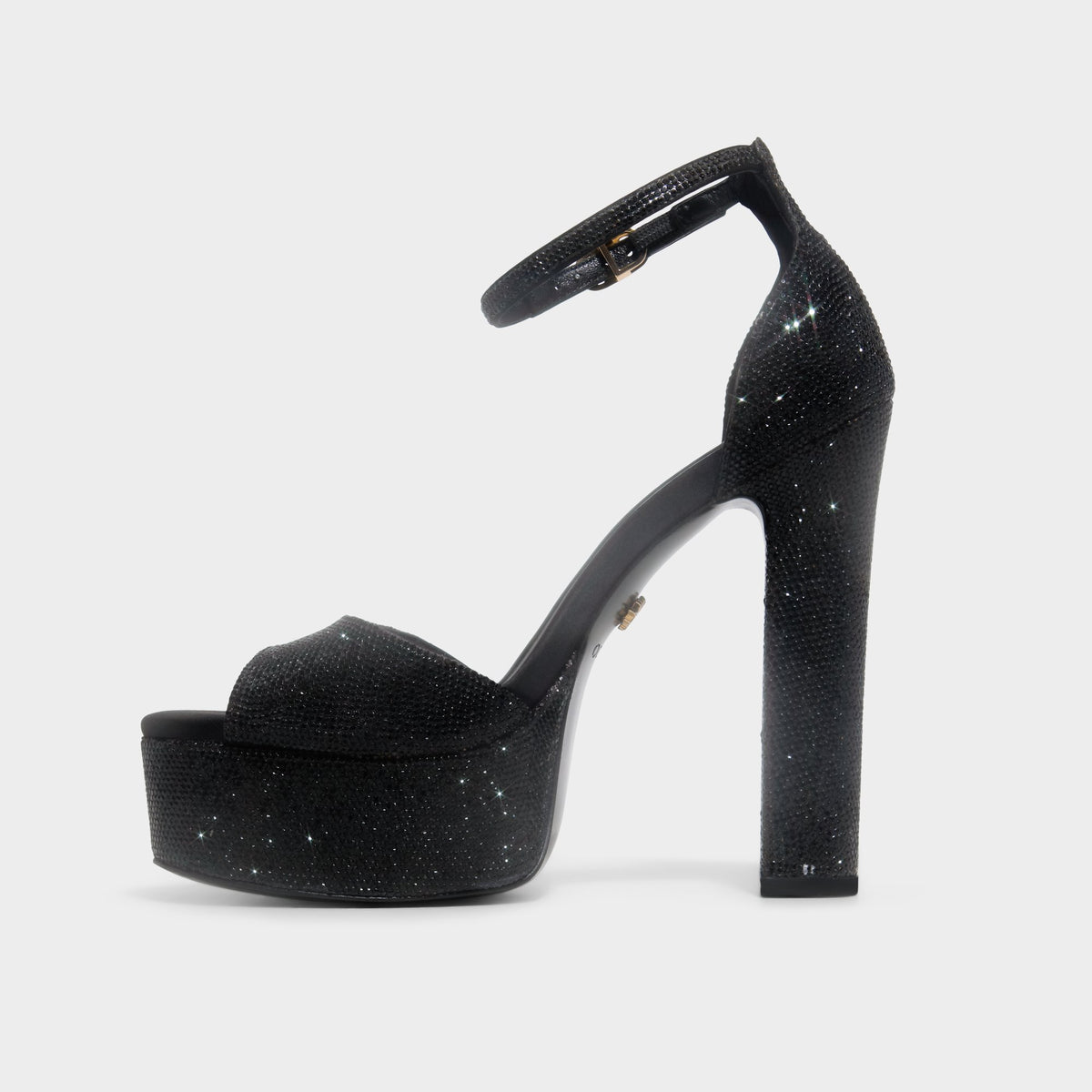 Vue latérale de Noir ZUHAIR MURAD x ALDO Sandale Plateforme