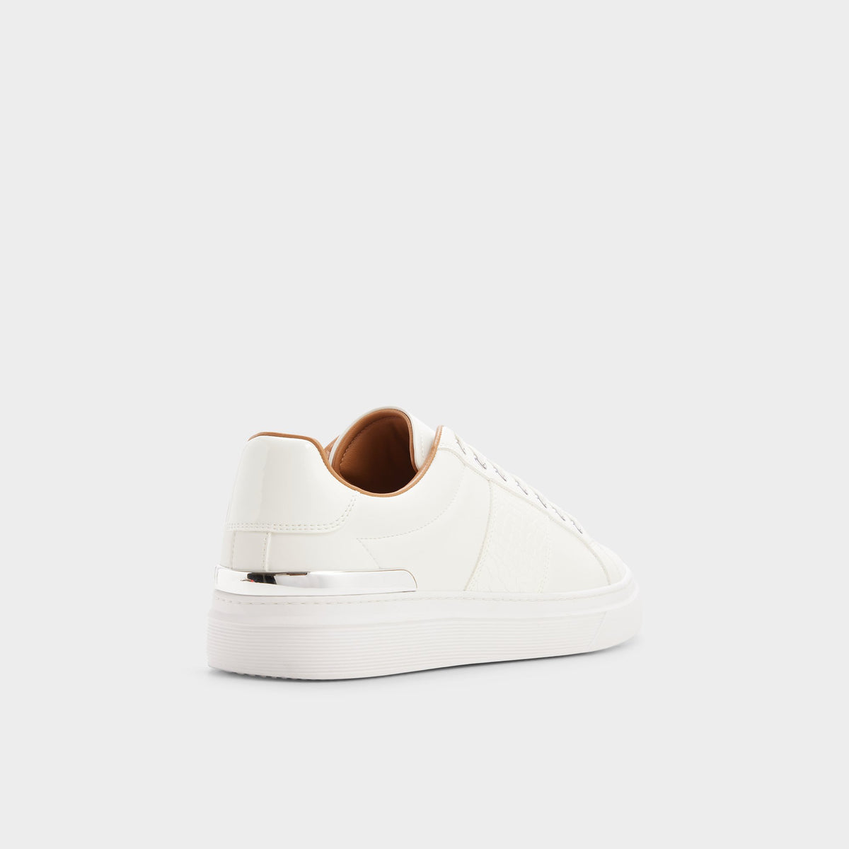 Three-quarter angle of White Jaxton Low top sneaker's back side
