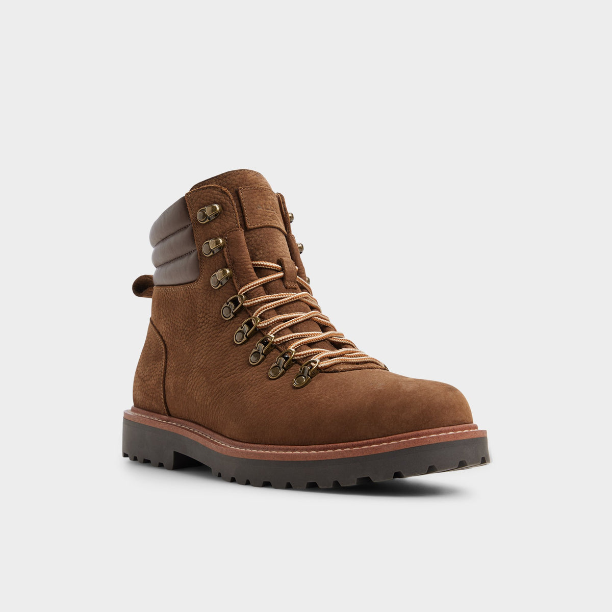 Three-quarter angle of Taupe Joshie Hiking boot's front side