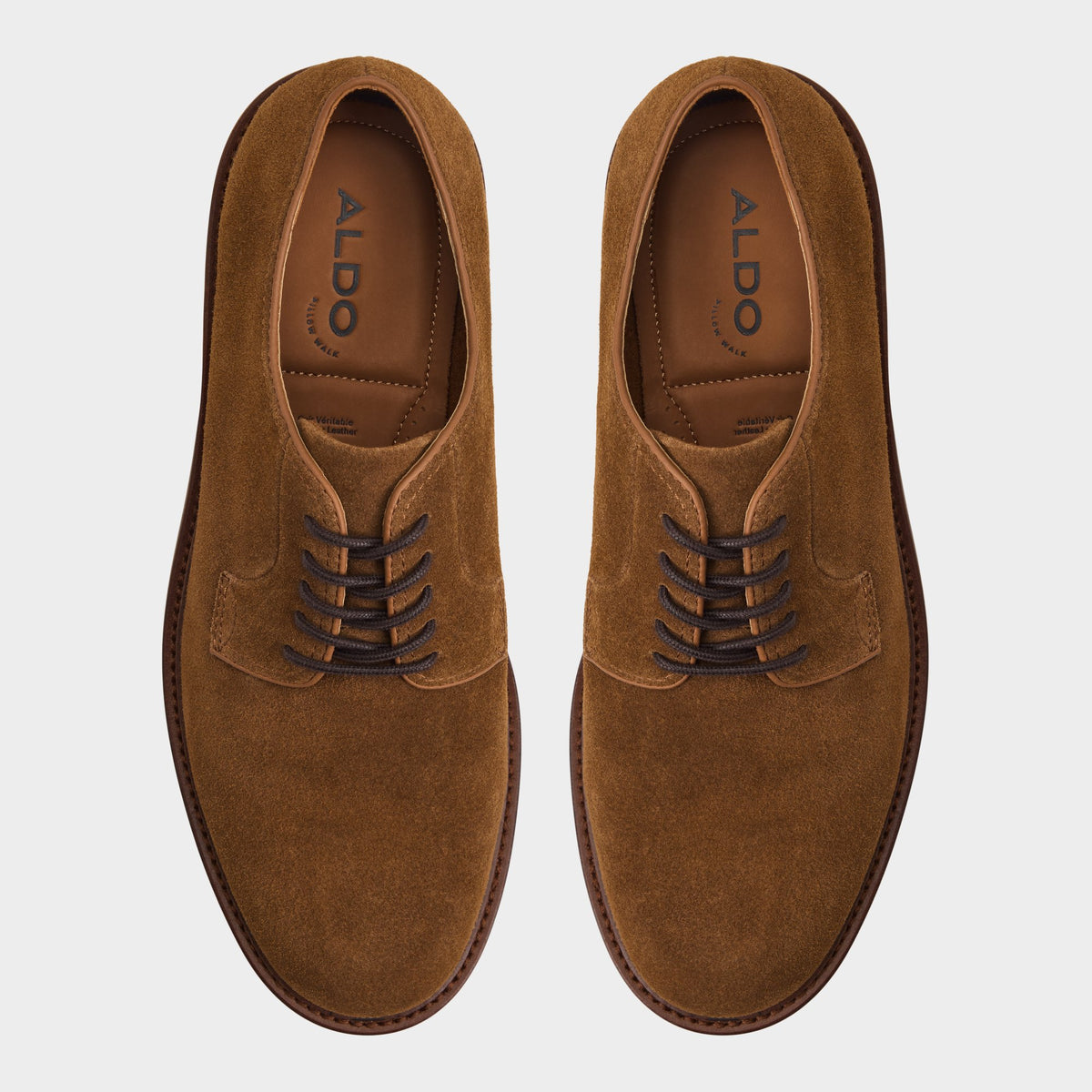 Top-down view of the Tan Sorento Derby shoe