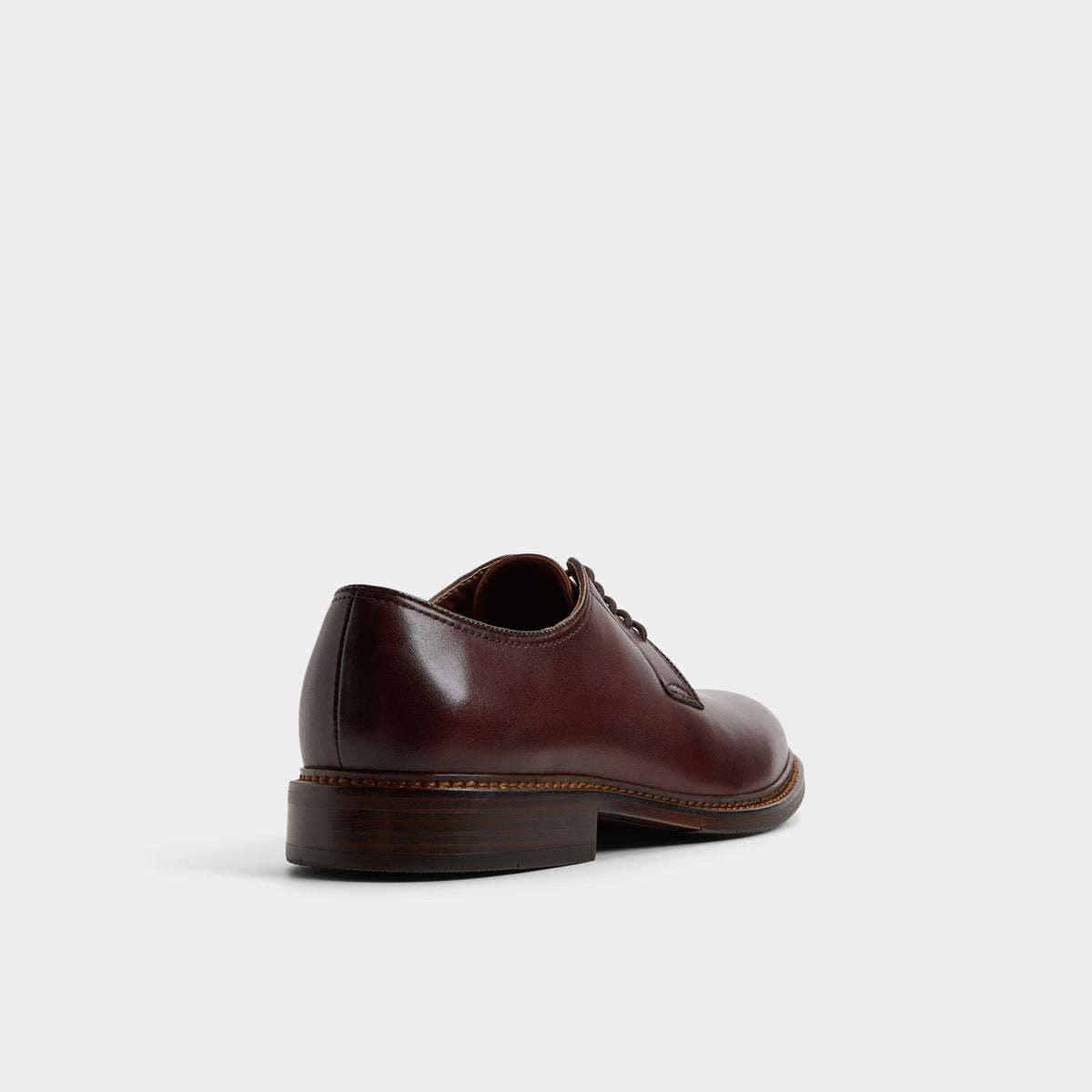 Three-quarter angle of Open brown Sorento Derby shoe's back side