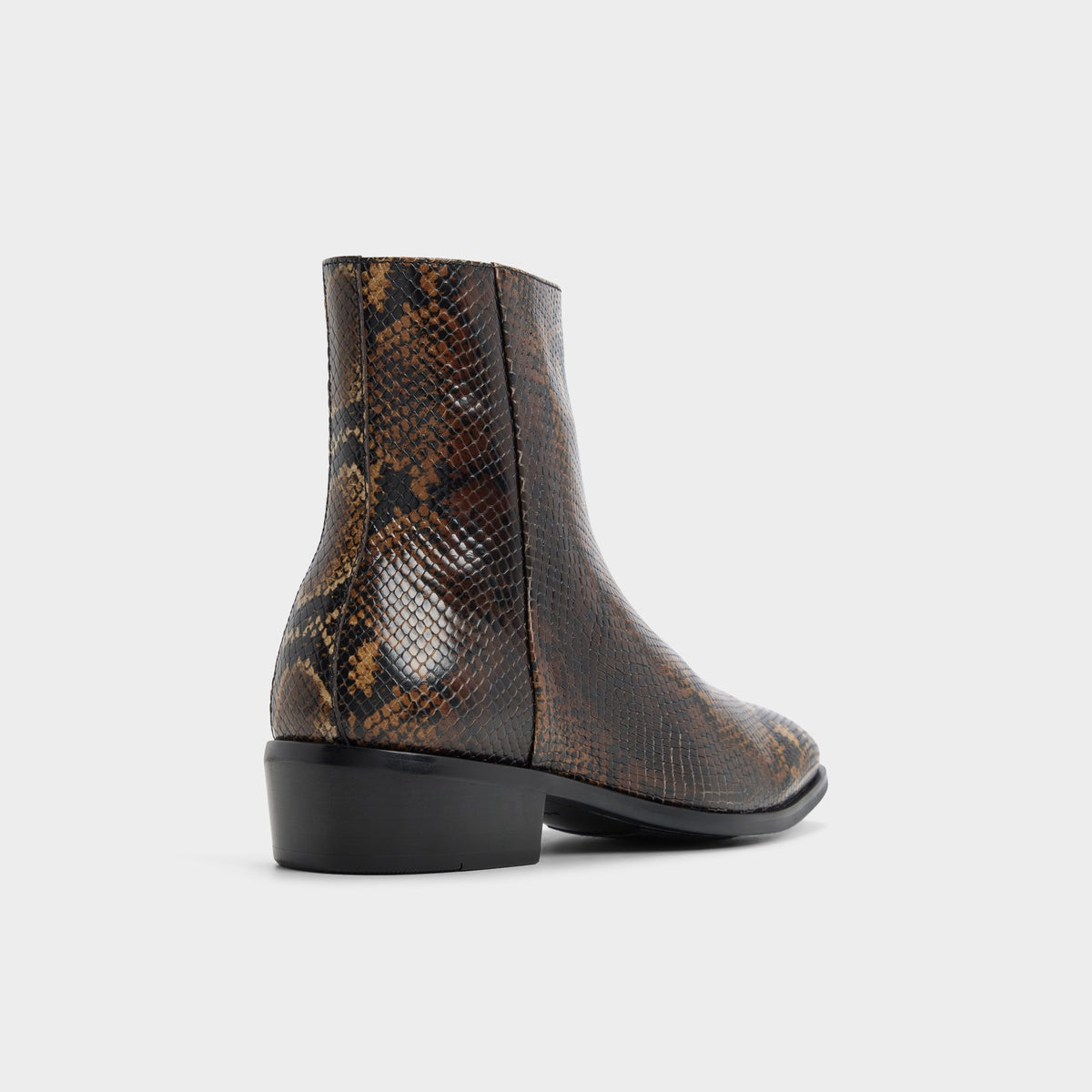 Three-quarter angle of Brown multi Amur Ankle boot's back side