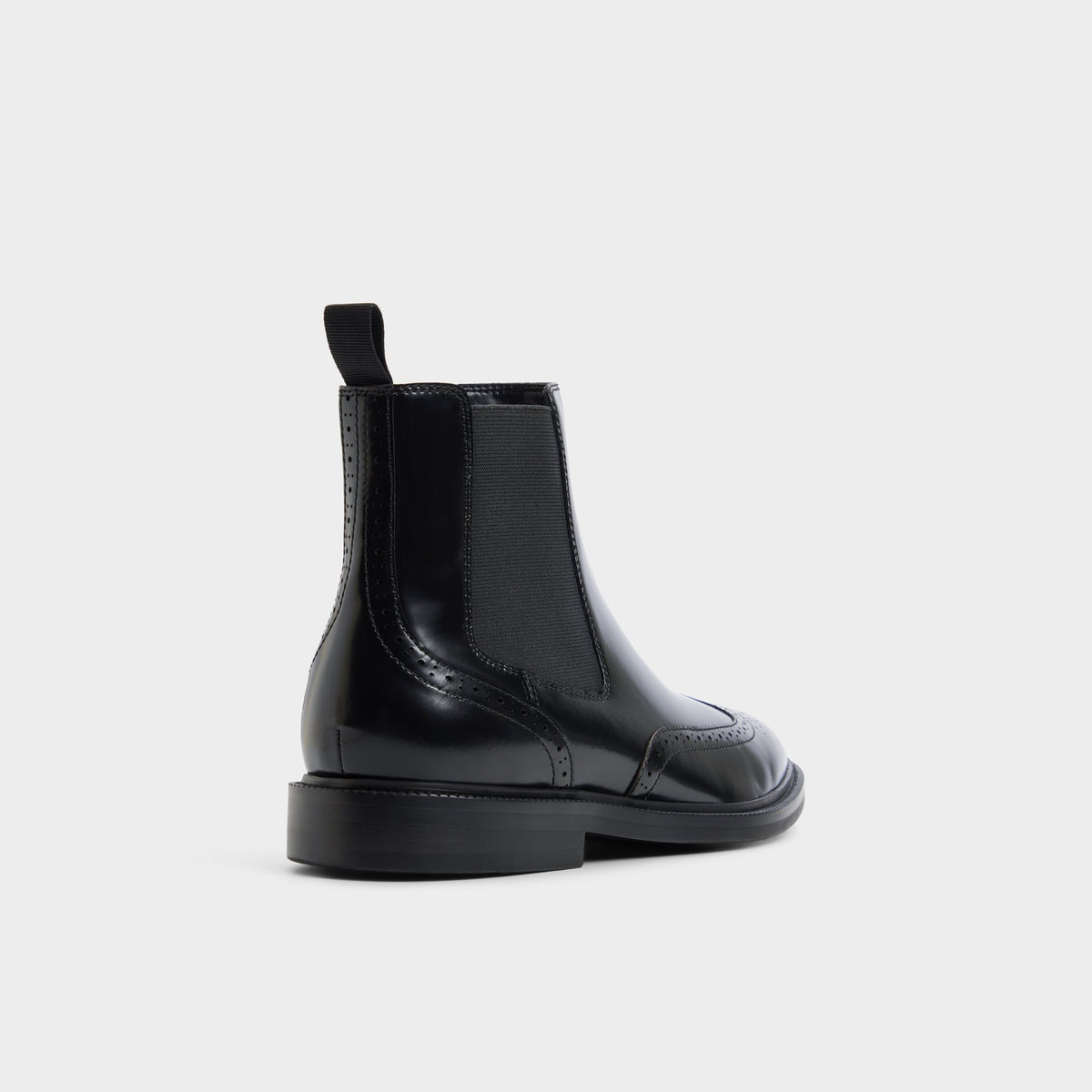 Three-quarter angle of Black Holtz Chelsea boot's back side