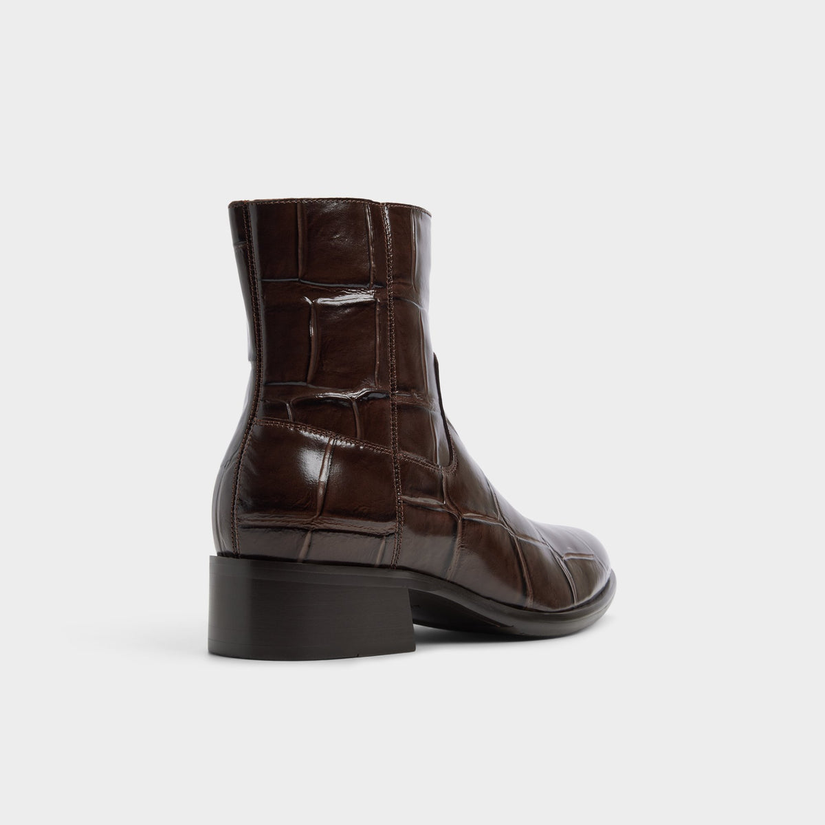 Three-quarter angle of Dark brown Jule Ankle boot's back side