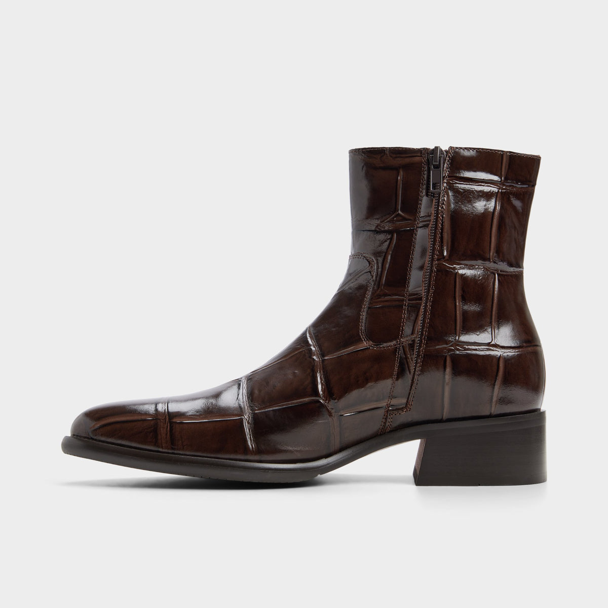 Side view of Dark brown Jule Ankle boot