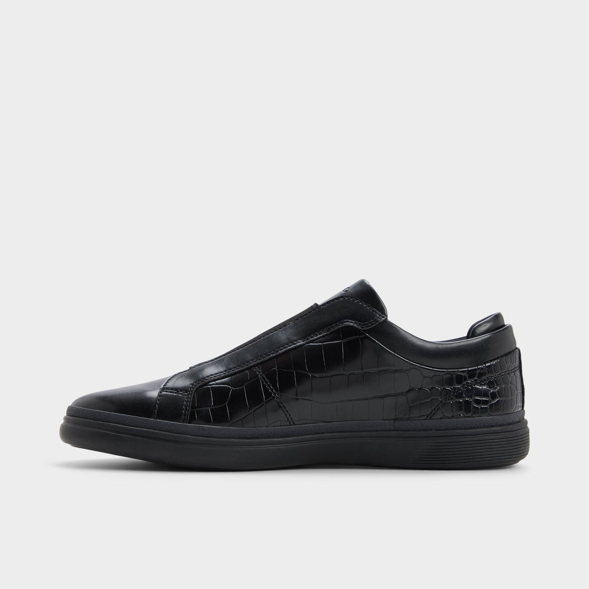 Side view of Black/black Aros Slip-on sneaker