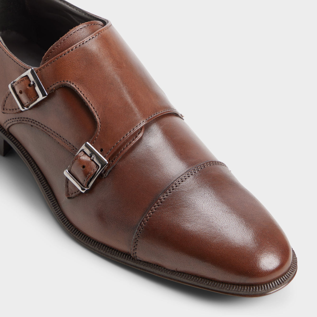 Three-quarter angle of Tan Jacques Monkstrap's front side