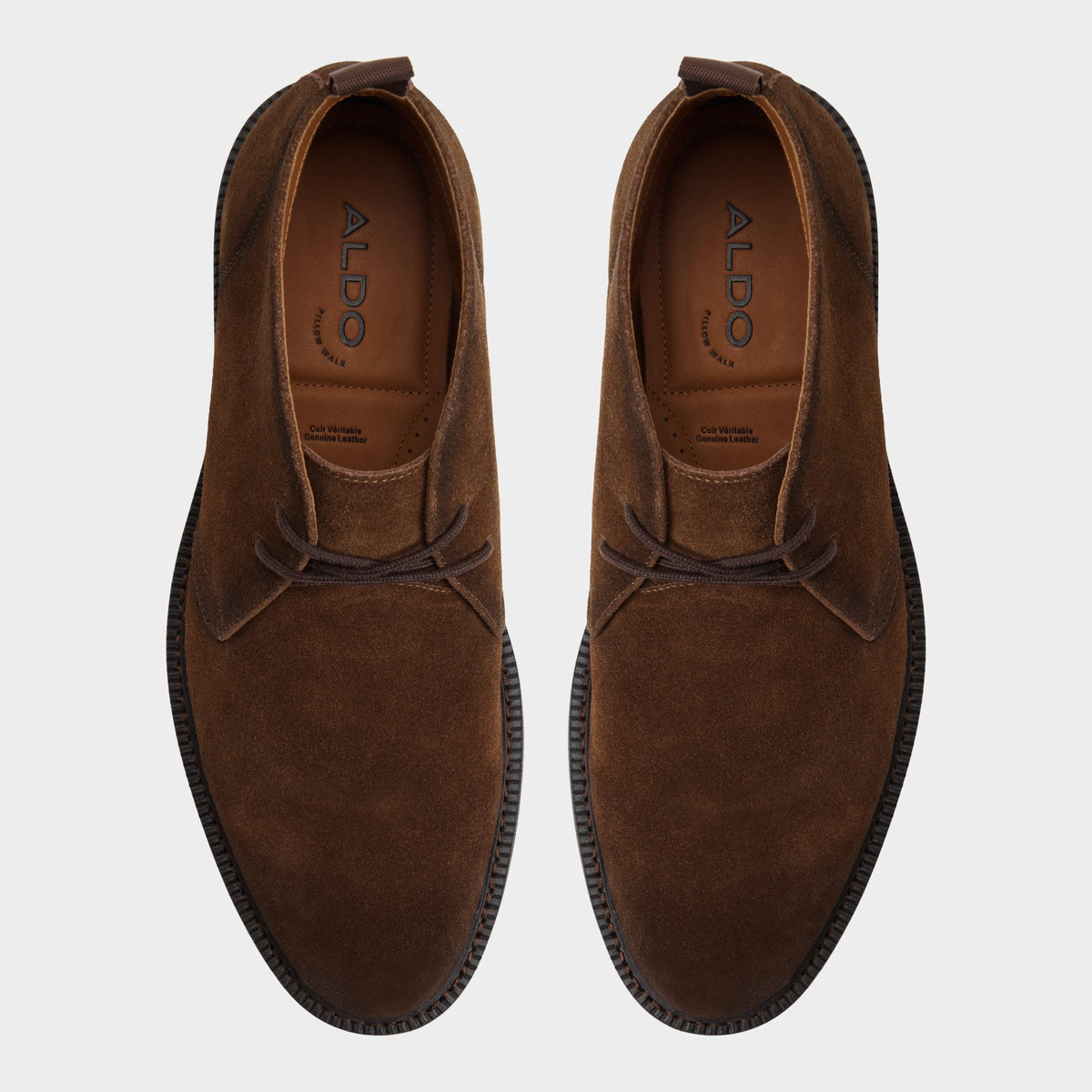 Top-down view of the Brown Tomasi Chukka boot