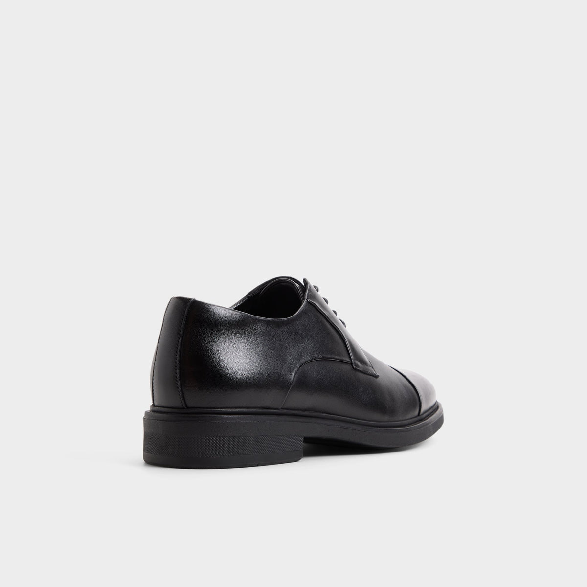 Three-quarter angle of Black Leclair Derby shoe's back side
